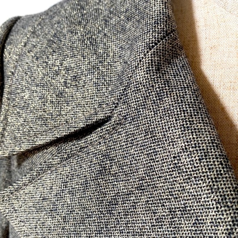 Double Breasted Wool Blend Jacket W/ Metallic Thr… - image 4